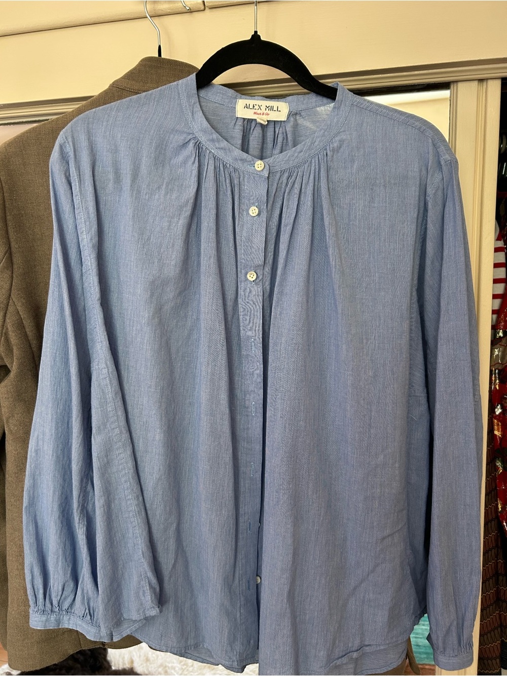 Alex Mill KATHERINE COTTON VOILE SHIRT - BLUE L